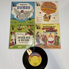 Disneyland LP Record and Book lot Read along Small World Peter Pan Dumbo Emperor picture
