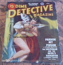 DIME DETECTIVE MAGAZINE APRIL 1948 KILLER CLOWN COVER VERY SCARCE PULP MAGAZINE picture
