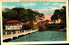 DELAVAN COUNTRY CLUB DELAVAN LAKE WI. 1939 LINEN POSTCARD BK60 picture