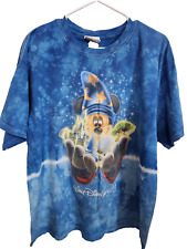 Vtg Walt Disney World Sorcerer Mickey Mouse men sz  2XL Blue Tie Dye T-Shirt picture
