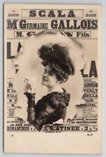 RPPC Theatre Victorian Showgirl Actress Glamour Girl Poster Masked Postcard S21 picture