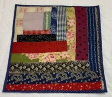 Vintage Antique Patchwork Quilt Table Topper, Log Cabin, Early Calico Prints picture