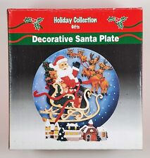 Vintage Holiday Collection Christmas Decorative Santa Plate w/ Stand 7