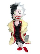 Disney Store Cruella de Vil Plush 22” Doll Villain Fur Coat Cruella DeVille picture
