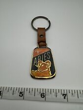 Vintage Aquarius Astrological Keychain Leather Strap Used picture