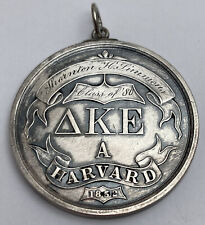 Rare Antique 1880 Harvard University DKE Delta Kappa Epsilon Fraternity Medal picture