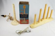 Vintage Christmas Light Deluxe Royalite Plastic Candle Candolier Orig Box Lot picture