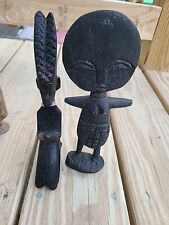 Black Wooden Handcarved African Fertility Folk Art Statues picture