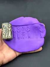 Sumerian Ancient Near Eastern Black seal stamp with old written rare peace picture