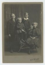 Antique c1890s Cabinet Card 4 Beautiful Children Siblings? Mason Fredonia, NY picture