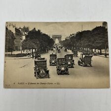 Vintage Postcard L’ Avenue Des Champs Elysees Paris France Antique Cars 1917 picture
