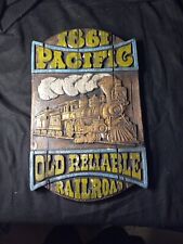 Vtg. Plaster 1861 Pacific Old Reliable Railroad Train Wall Hanging Sign Heavy picture