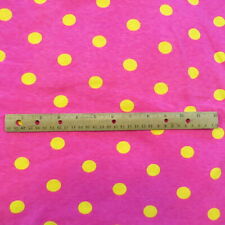 Vintage 1980s Polka Dot Knit Fabric Berry Pink Yellow 1.8 YD picture