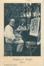 Swiss painter FERDINAND HODLER at work and his model 1917 picture