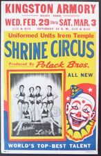 Original vintage Circus Poster Shrine Feb. 29-Mar. 3, Probably 1952 Wilkes-Barre picture