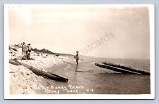 JH6/ Shelby Michigan RPPC Postcard c1930s Stony Lake Beach Bathers  281 picture