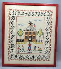 1976 First Presbyterian Day SCHOOL Faculty Finished Cross Stitch Yarn Picture picture