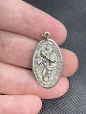 Vintage Medal Pendant Protect Us St Christopher I Am A Catholic Call a Priest picture