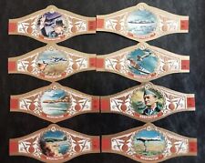 Cigar Bands 8 RED Early Flight Scenes Aviation Airlines Military 2 3/4 x 1 1/4 picture