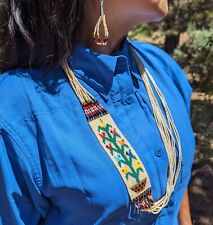 Navajo Rug Necklace Genuine Handmade Tree of Life Birds Native American Jewelry picture