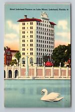 Lakeland FL-Florida, Hotel Lakeland Terrace, Lake Mirror Vintage Postcard picture