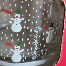 NIB 8pc Vtg Georges Briard SNOWMAN Glasses 4 Double Old Fashioned + 4 Coasters picture