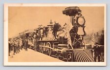 Postcard Northern Pacific Spike Old Locomotive Train 1883 Railroad Steam Coal picture