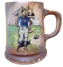 1897 UNITED STATES NAVAL ACADEMY FOOTBALL PLAYER BEER MUG, PAINTED, VINTAGE picture