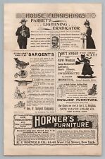1890s-1910s Print Ad House Furnishings Broom Chairs Lighting Invalids picture