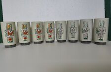 VINTAGE MCM 1970s PROMO PLASTIC TUMBLERS (8) ~ LOMA ~ CHICKENS, BANANAS, FLOWERS picture