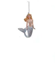 Kurt Adler Coastal Mystical Glittered Tail Mermaid Christmas Ornament Silver picture