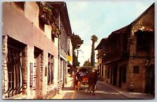 Vtg St Augustine Florida FL Old St George Street View Horse Carriage Postcard picture