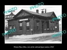 OLD POSTCARD SIZE PHOTO OF WINTON PLACE OHIO THE RAILROAD DEPOT STATION c1920 picture