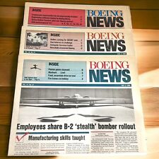 Lot Of 3 Boeing News Seattle Employee Newspaper Stealth Bomber 1988, 1989 Vtg picture
