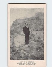 Postcard Rev. W A Melvin at Mars Hill Athens Greece picture