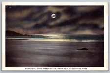 Moonlight. Good Harbor Beach. Brier Neck. Gloucester Massachusetts Postcard picture