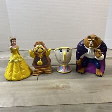 VTG 1992 Pizza Hut Disney Beauty & The Beast Rubber Hand Puppets Complete Set picture