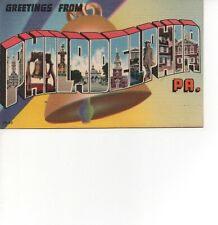 Philadelphia Pennsylvania Large Letter Greetings Vintage Linen Postcard E29 picture