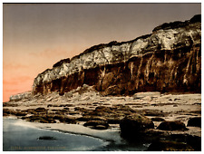 England. Hunstanton. The Cliffs. Vintage photochrome by P.Z, photochrome Zurich picture