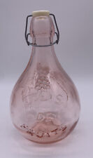 Vtg Pretty In Pink Glass Decanter Bottle Jes De Fruits Casadis Milano W/ Stopper picture