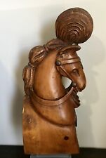 VTG “King Of Chess” Hand Carved Large Wood Horse Head Sculpture 16