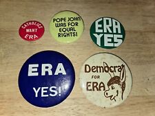 VTG LOT ERA EQUAL RIGHTS AMENDMENT BUTTONS ERA YES WOMEN'S RIGHTS CATHOLIC FOR picture