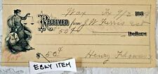 1899 WAXAHACHIE TEXAS BANK CHECK lithography Henry Flowers  picture