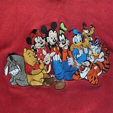 Mickey, Inc. Vintage 1990 Cotton Red Mickey Mouse Friends Sweater Size S Unisex picture