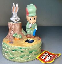 1989 Looney Tunes Bugs Bunny & Elmer Fudd Rabbit Hole Music Box Figurine Good Co picture