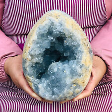 10.84LB Natural Blue Celestite Crystal Geode Cave Mineral Specimen HEALING picture