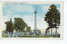 Ethan Allen Monument Grave Postcard Historic Cemetary Burlington Vermont picture