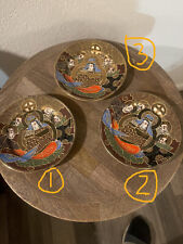 Set of 3 Japanese Moriage Plates Goddess and 4 immortals 1950s picture