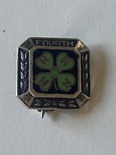 Vintage 4 H Club Four Leaf Clover Fourth Year Sterling  Pin 3/8 4-H Brooch  #451 picture