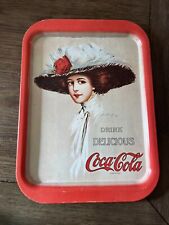 Vintage metal coca-cola Coke tray Lady In The Hat By Hamilton King picture